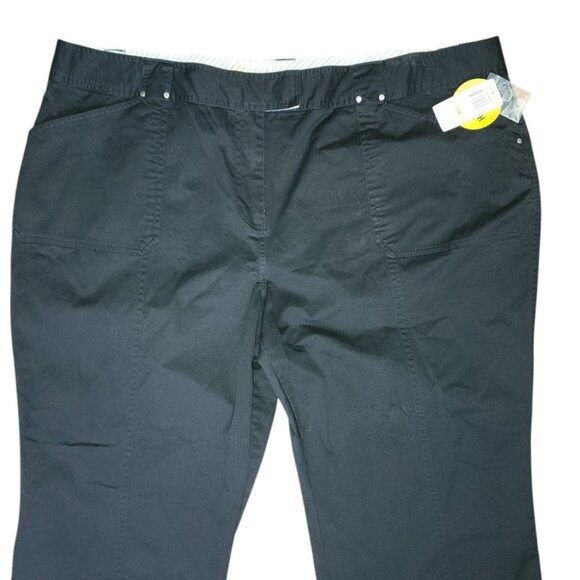 Style & Co Pants Womens Plus Size 24W Solid All Black Bloomsbury Flared Leg New - Picture 2 of 7
